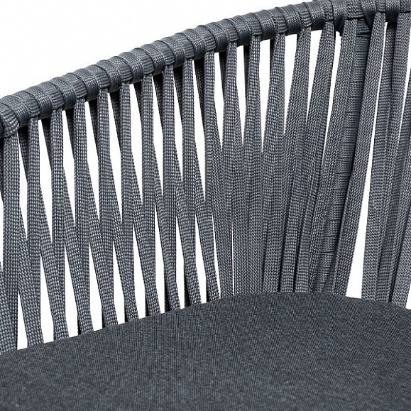 Плетеный стул барный Бордо 4SIS из роупа (веревки), цвет темно-серый фото 6