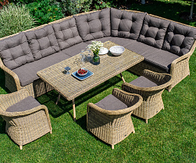 Латте плетеный стол из искусственного ротанга 160х90см, цвет соломенный