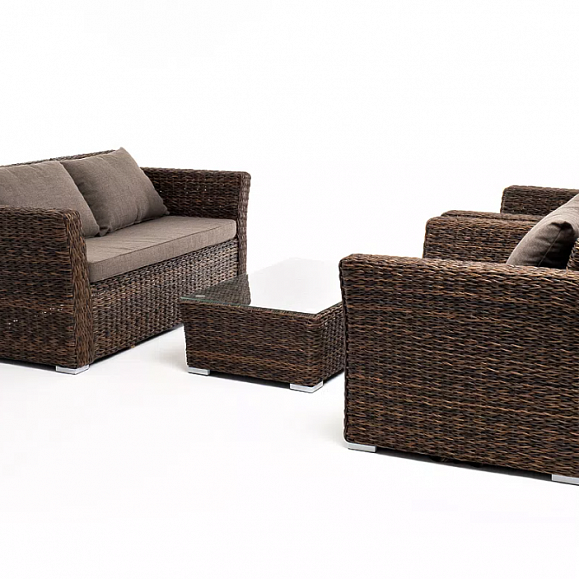 Лаунж-зона Капучино Сингл 4SIS из искусственного ротанга (гиацинт), цвет коричневый фото 5
