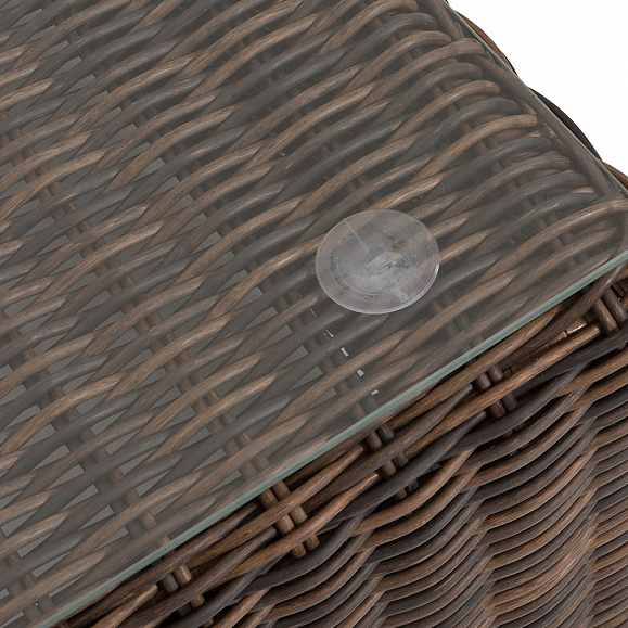 Капри журнальный столик плетеный, цвет коричневый фото 3