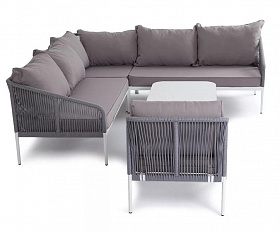 Лаунж-зона модульная Канны 4SIS из роупа (веревки), цвет серый