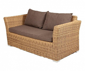 Диван Капучино 4SIS из искусственного ротанга двухместный, цвет соломенный