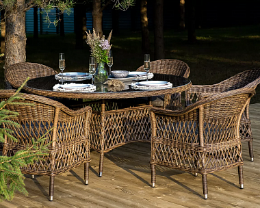 Обеденная Эспрессо–150 S 4SIS группа плетеная, цвет коричневый
