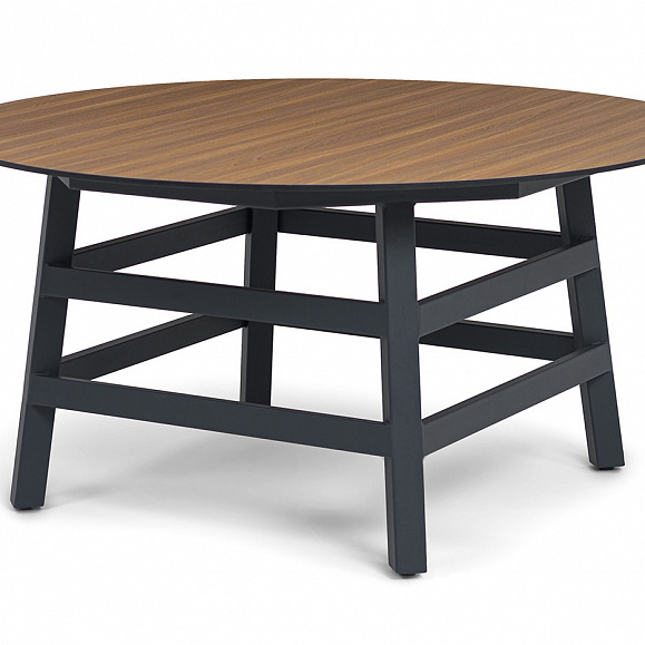 Рио стол из HPL круглый Ø160см, H75, цвет столешницы дуб фото 1