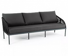 Диван трехместный Канны 4SIS из роупа (веревки), цвет темно-серый