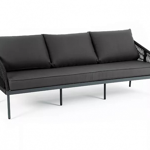 Диван трехместный Канны 4SIS из роупа (веревки), цвет темно-серый фото 3