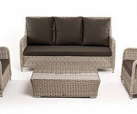 Лаунж-Зона Гляссе 4SIS из искусственного ротанга, цвет бежевый