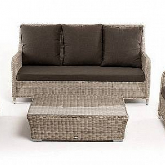 Лаунж-Зона Гляссе 4SIS из искусственного ротанга, цвет бежевый фото 2