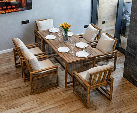 Обеденный комплект Grand Michelle Royal Family из дерева, цвет бежевый