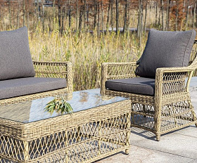 Кресло Гранд Латте 4SIS из искусственного ротанга, цвет соломенный