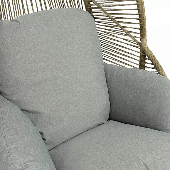 Кресло-кокон Барселона 4SIS из искусственного ротанга, цвет соломенный фото 4