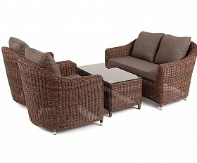 Лаунж-зона Кон Панна 4SIS из искусственного ротанга, цвет коричневый