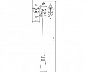 Уличный светильник Elektrostandard Diadema F/3 IP44 GLYF-8046F/3 черное золото
