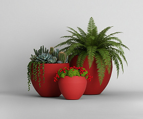 Кашпо Concretika Гира D50H43 Ред 3000