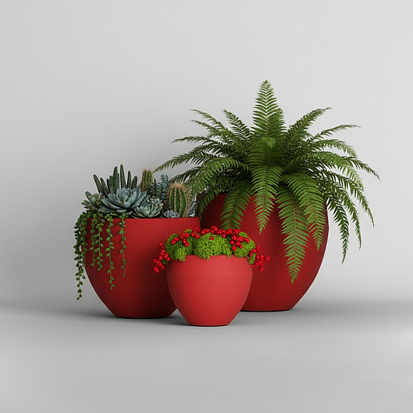 Кашпо Concretika Гира D50H43 Ред 3000 фото 5