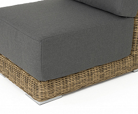 Капри модуль диванный прямой с подушками, цвет соломенный