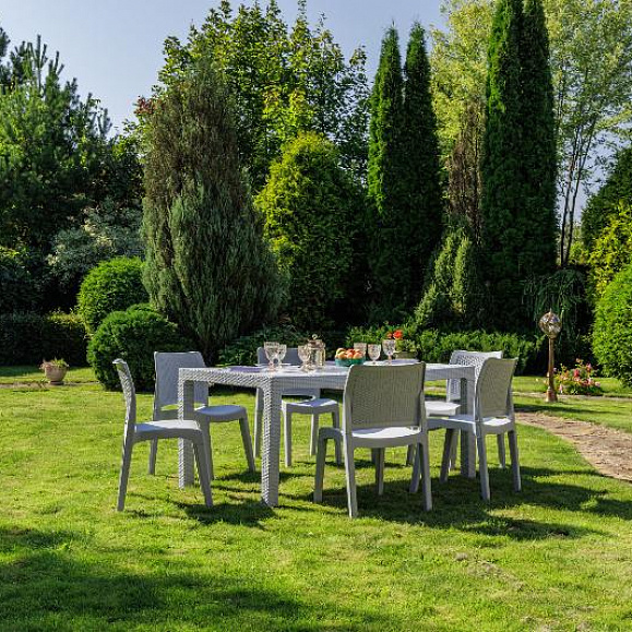 Обеденный комплект July M Royal Family из пластика, цвет светло-серый фото 1