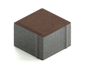 Тротуарная плитка 342 механический завод Квадрат 100х100х80 мм, темно-коричнеый