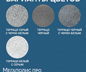 Пошаговая плита для дорожек 1000х500х80 мм Террацо Черный с черно-белым