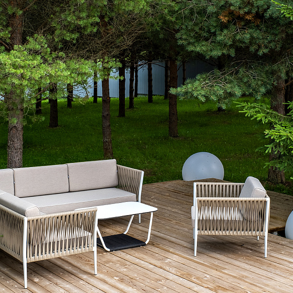 Касабланка модульная лаунж-зона из роупа (веревки), каркас из алюминия фото 7