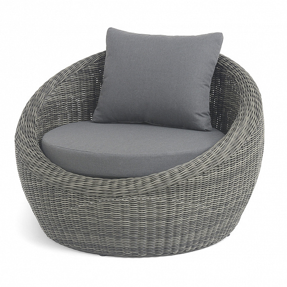 Барселона кресло из искусственного ротанга, цвет графит фото 1