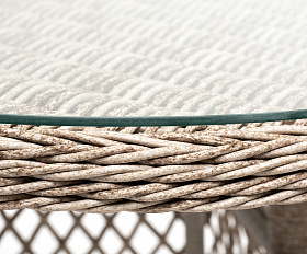 Эспрессо плетеный круглый стол, диаметр 80 см, цвет бежевый