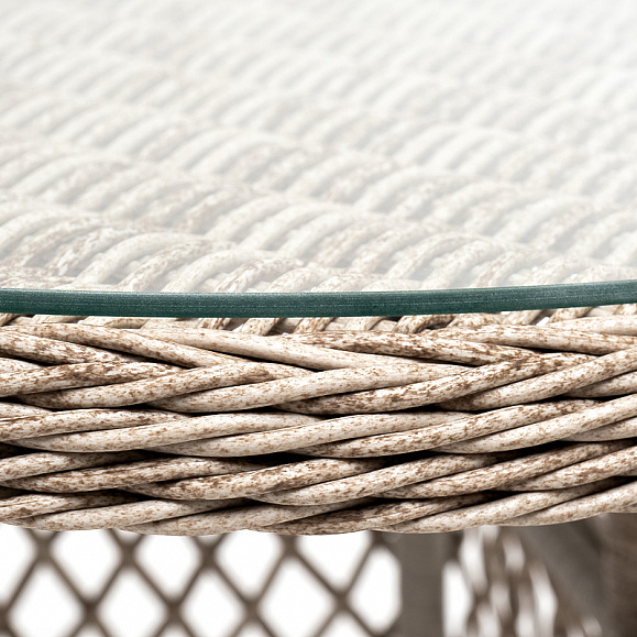 Эспрессо плетеный круглый стол, диаметр 80 см, цвет бежевый фото 6