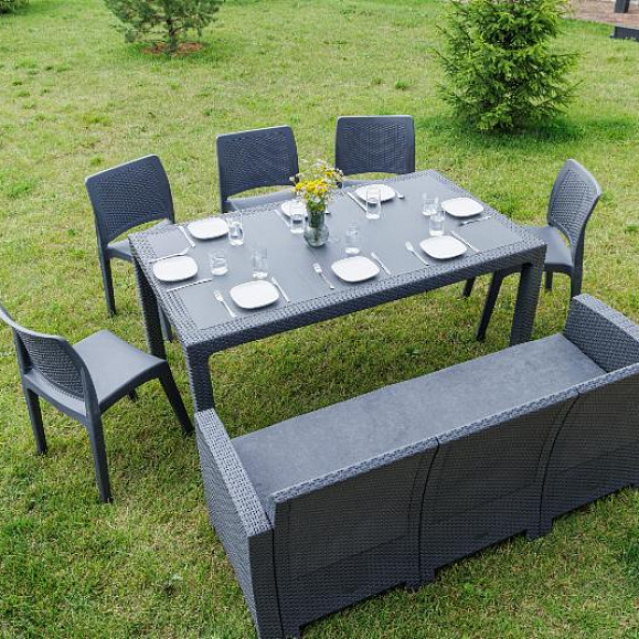 Обеденный комплект July XXL Royal Family из пластика, цвет графит фото 7