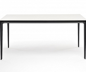 Малага обеденный стол из HPL 160х80см, цвет молочный, каркас черный