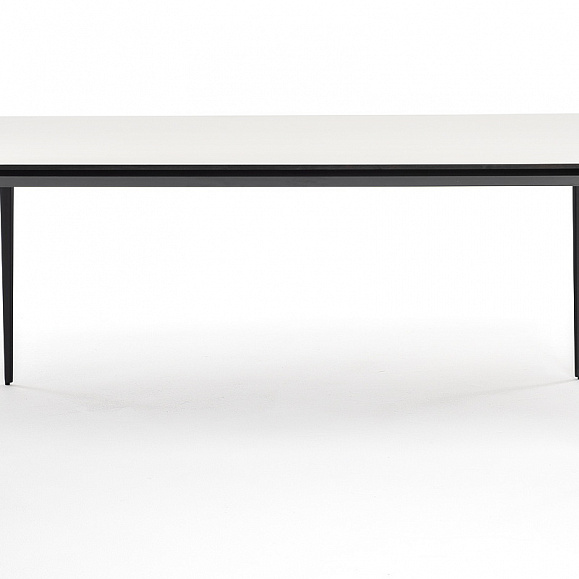 Малага обеденный стол из HPL 160х80см, цвет молочный, каркас черный фото 2