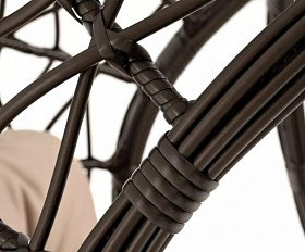 Подвесное кресло Венеция 4SIS из искусственного ротанга, цвет бронзовый с бежевой подушкой