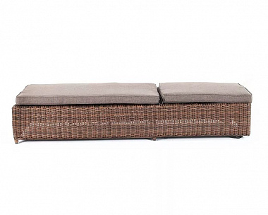 Шезлонг Рим 4SIS из искусственного ротанга, цвет коричневый с подушкой