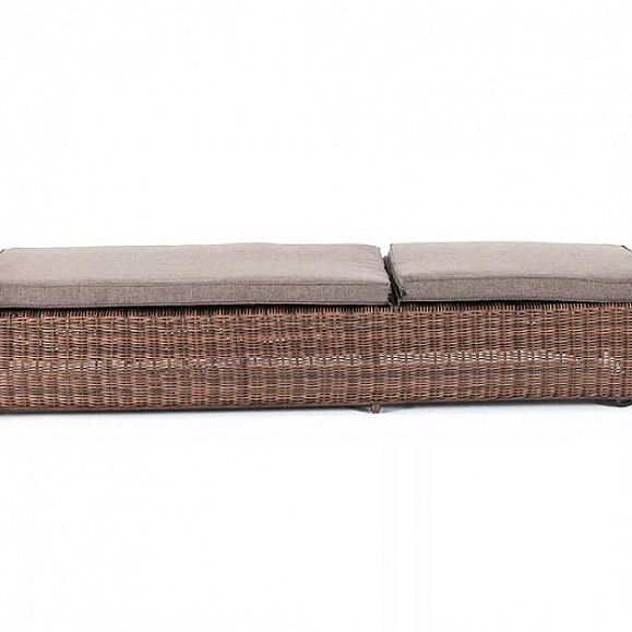 Шезлонг Рим 4SIS из искусственного ротанга, цвет коричневый с подушкой фото 2