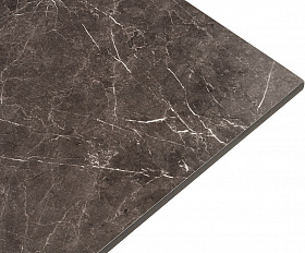 Каффе стол из HPL квадратный 70х70см, цвет серый мрамор, подстолье стальное