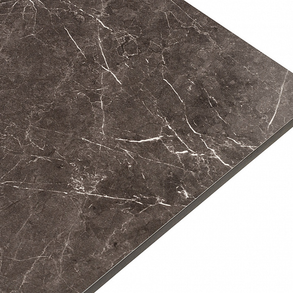 Каффе стол из HPL квадратный 70х70см, цвет серый мрамор, подстолье стальное фото 2