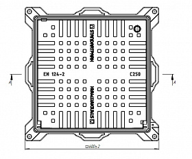 Люк Standartpark квадратный ВЧ ЛК-48.60.08-ВЧ-Ф4.000
