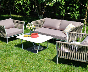 Касабланка лаунж-зона плетеная из роупа 4-местная, цвет серо-коричневый