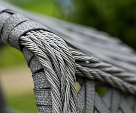 Подвесное кресло Капри 4SIS из искусственного ротанга, цвет серый