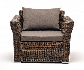 Капучино кресло из искусственного ротанга (гиацинт), цвет коричневый