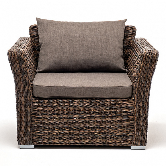 Капучино кресло из искусственного ротанга (гиацинт), цвет коричневый фото 2