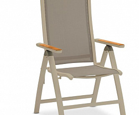 Комплект обеденной мебели Lyon-Andy 280B+10R Brafritid бежевый/натуральный, алюминий/тик