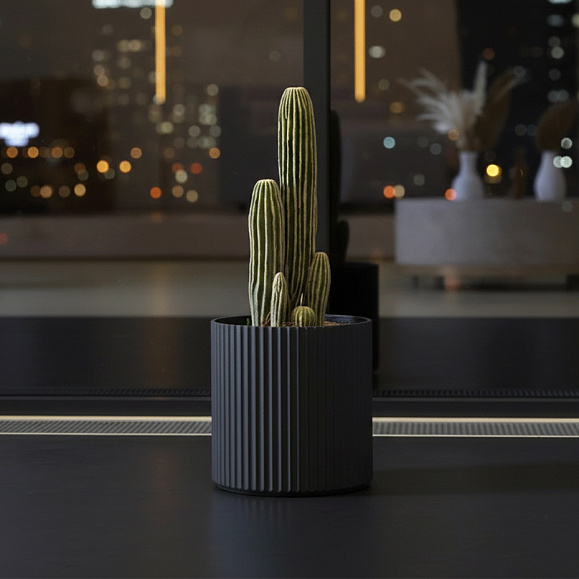 Кашпо TERRAFAKTURA Рифлоу D40H40 Маренго фото 4