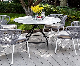 Плетеный стул Милан 4SIS из роупа (веревки), цвет светло-серый