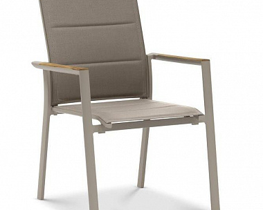 Комплект обеденной мебели Lyon 280B+10P Brafritid бежевый/натуральный, алюминий/тик