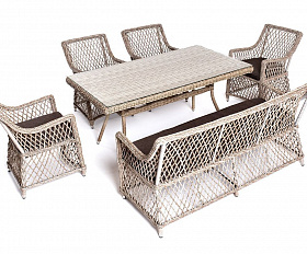 Обеденная группа Катания 4SIS на 6 персон, цвет бежевый