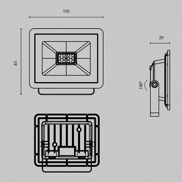 Прожектор Flood 6500К 10Вт IP 65 Maytoni FL001-L10B6K цвет Черный фото 7