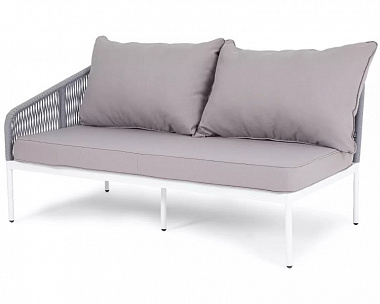 Модуль диванный правый Канны 4SIS из роупа (веревки), цвет светло-серый