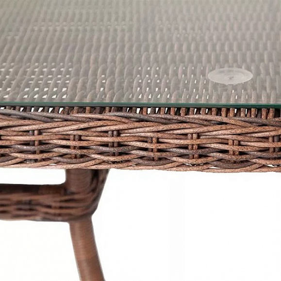 Плетеный стол Айриш 4SIS из искусственного ротанга, цвет коричневый фото 2
