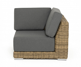 Капри модуль диванный угловой с подушками, цвет соломенный