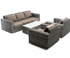Лаунж-зона Боно 4SIS из искусственного ротанга, цвет графит